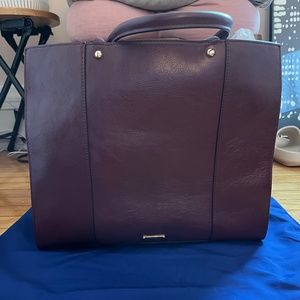 Plum leather rebecca minkoff shoulder tote